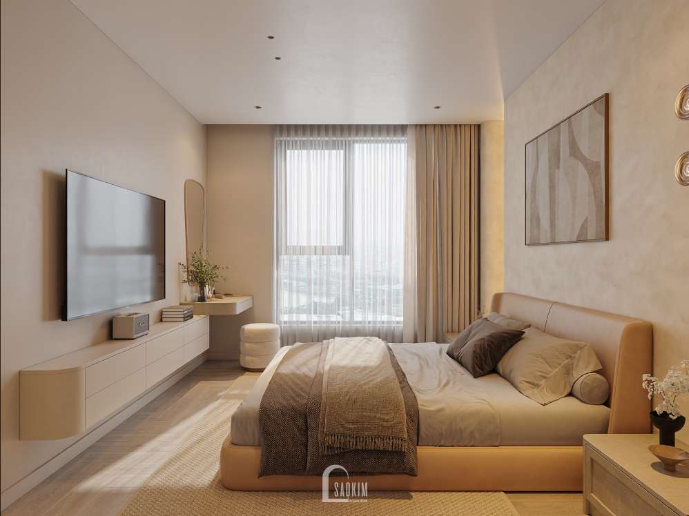 Thiết kế phòng ngủ master căn hộ Viha Complex Leciva 118m2 phong cách Modern Japandi